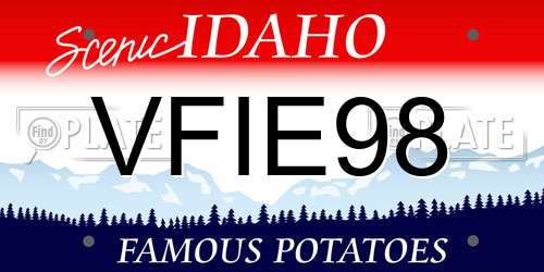 VFIE98 Idaho License Plate