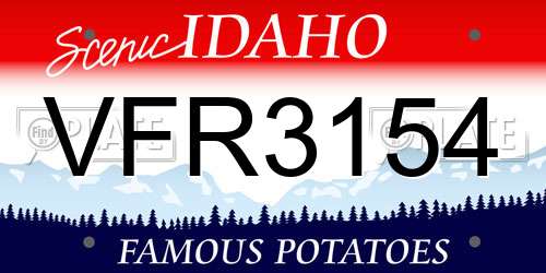 VFR3154 Idaho License Plate