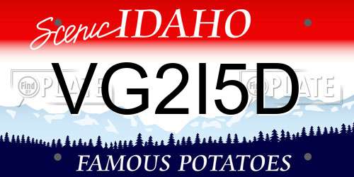 VG2I5D Idaho License Plate