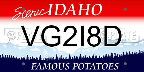 VG2I8D Idaho License Plate