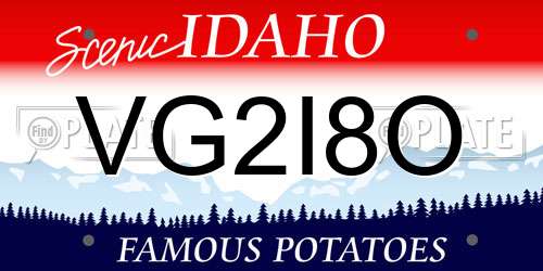 VG2I8O Idaho License Plate