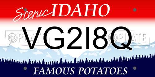 VG2I8Q Idaho License Plate