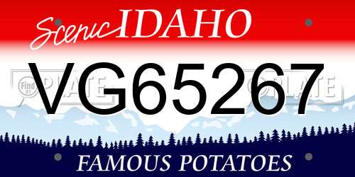 VG65267 Idaho License Plate