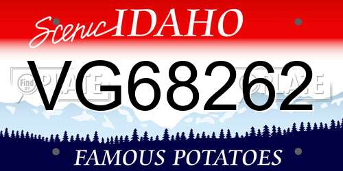 VG68262 Idaho License Plate