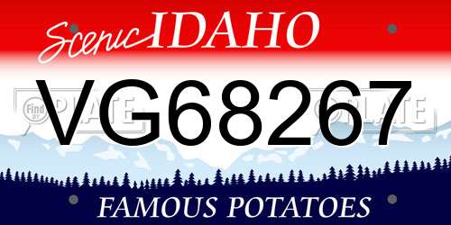 VG68267 Idaho License Plate