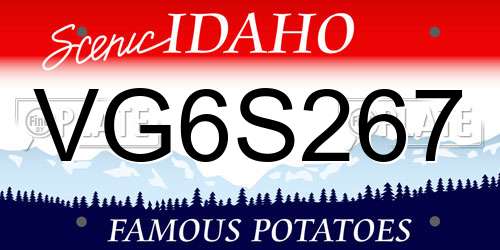 VG6S267 Idaho License Plate