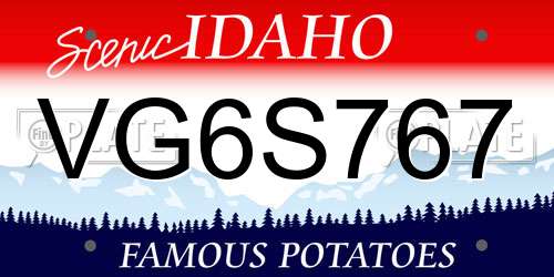 VG6S767 Idaho License Plate