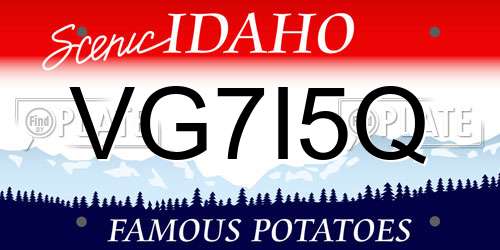 VG7I5Q Idaho License Plate
