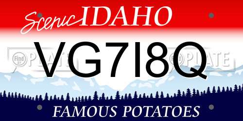 VG7I8Q Idaho License Plate