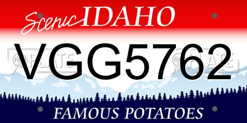 VGG5762 Idaho License Plate
