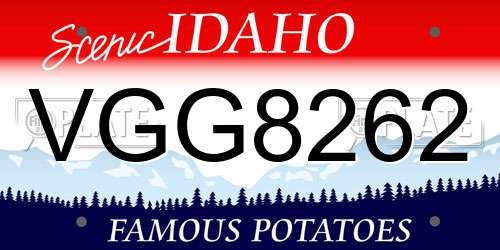 VGG8262 Idaho License Plate