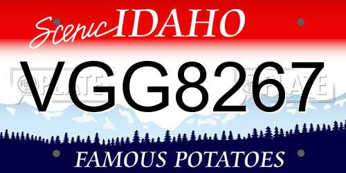 VGG8267 Idaho License Plate