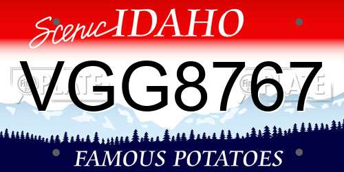 VGG8767 Idaho License Plate
