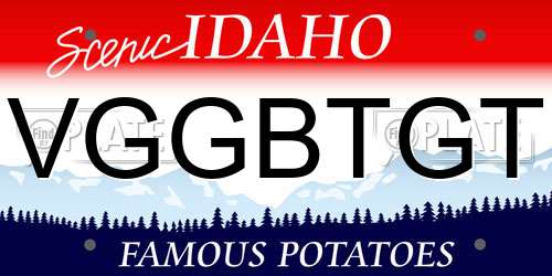 VGGBTGT Idaho License Plate