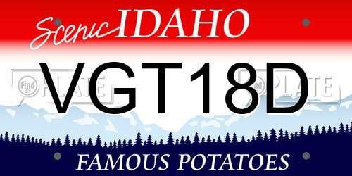 VGT18D Idaho License Plate