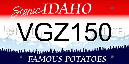VGZ150 Idaho License Plate