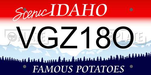 VGZ18O Idaho License Plate