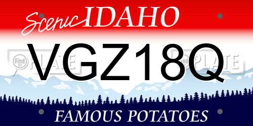 VGZ18Q Idaho License Plate