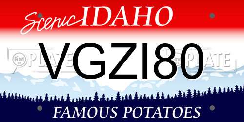 VGZI80 Idaho License Plate