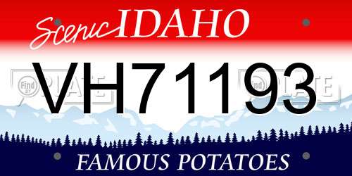 VH71193 Idaho License Plate