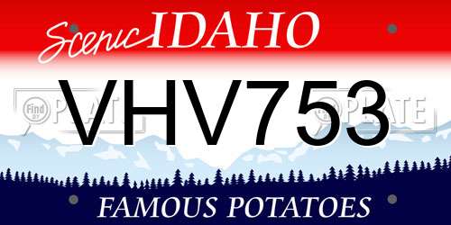 VHV753 Idaho License Plate