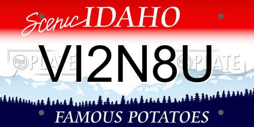 VI2N8U Idaho License Plate