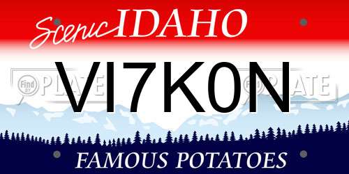 VI7K0N Idaho License Plate