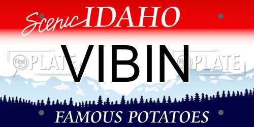 VIBIN Idaho License Plate