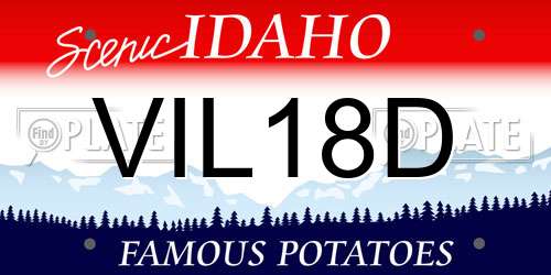 VIL18D Idaho License Plate