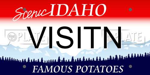 VISITN Idaho License Plate