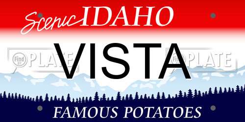 VISTA Idaho License Plate