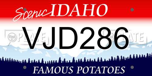 VJD286 Idaho License Plate