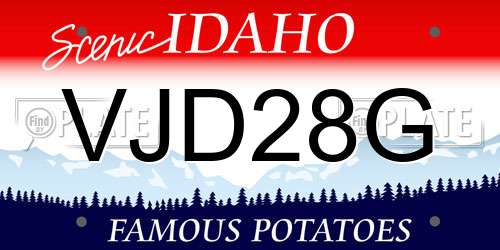 VJD28G Idaho License Plate