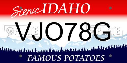 VJO78G Idaho License Plate