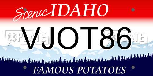 VJOT86 Idaho License Plate