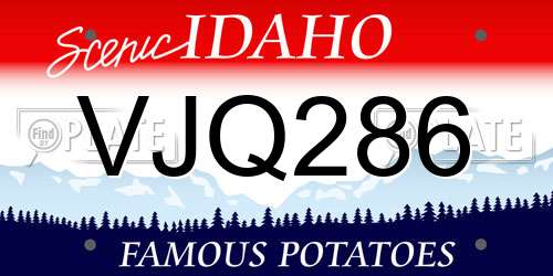 VJQ286 Idaho License Plate