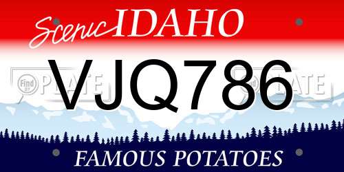 VJQ786 Idaho License Plate