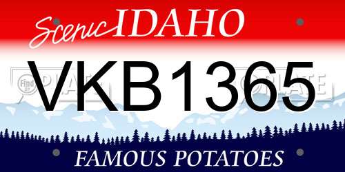 VKB1365 Idaho License Plate