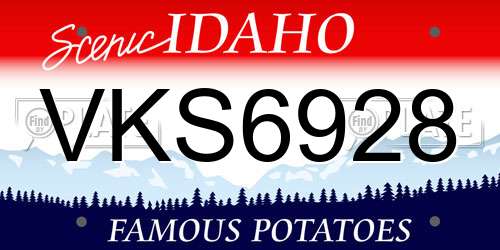 VKS6928 Idaho License Plate