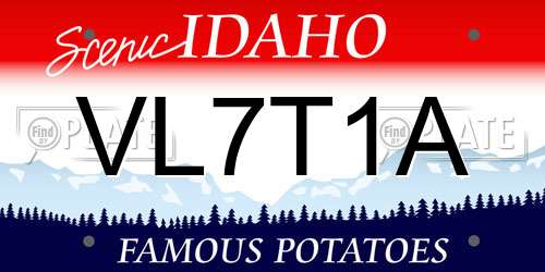 VL7T1A Idaho License Plate