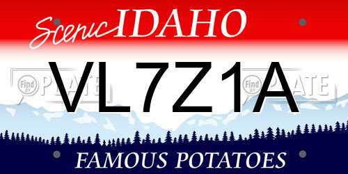 VL7Z1A Idaho License Plate