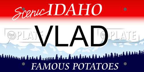 VLAD Idaho License Plate