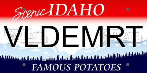 VLDEMRT Idaho License Plate