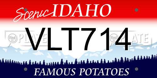VLT714 Idaho License Plate