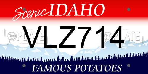 VLZ714 Idaho License Plate