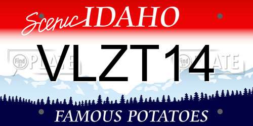 VLZT14 Idaho License Plate