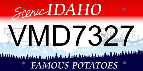 VMD7327 Idaho License Plate