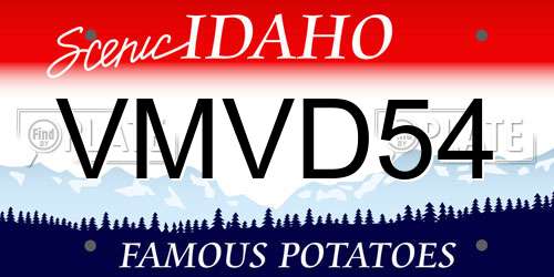 VMVD54 Idaho License Plate