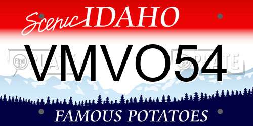 VMVO54 Idaho License Plate
