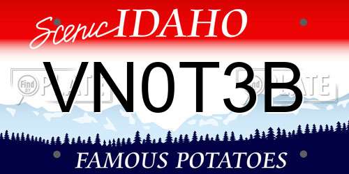 VN0T3B Idaho License Plate
